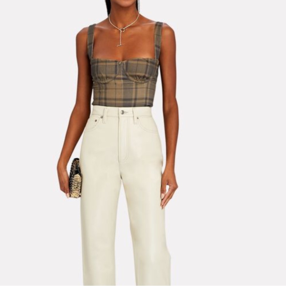 We Wore What Plaid Denim Corset